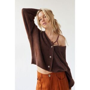 Urban Outfitters Oversized Thea Cardigan In Chocolate Brown